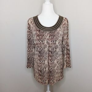 Chico's Women's Animal Print Top Size 2